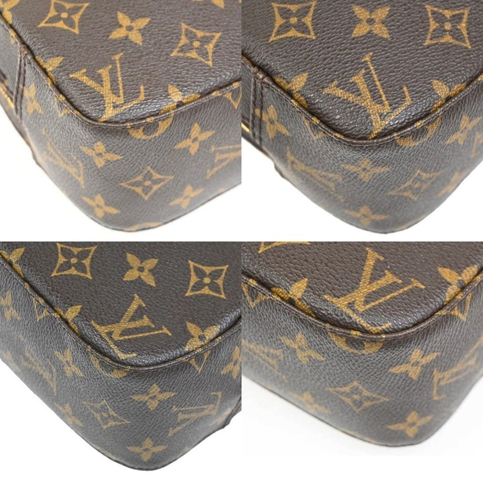 LOUIS VUITTON Logo Spontini Hand Bag Monogram Leather Brown M47500 87KC234