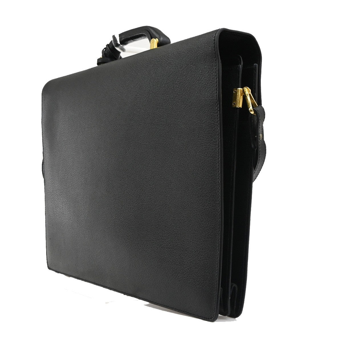 SALVATORE FERRAGAMO 2way Shoulder Hand Bag Briefcase Leather Black Italy 63KD172