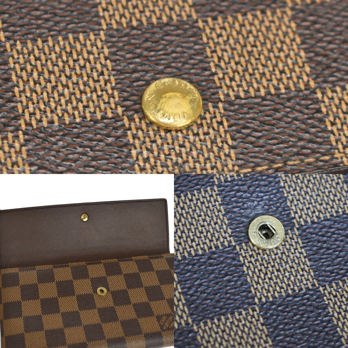 LOUIS VUITTON International Trifold Wallet Damier Leather Brown N61215 36SH437