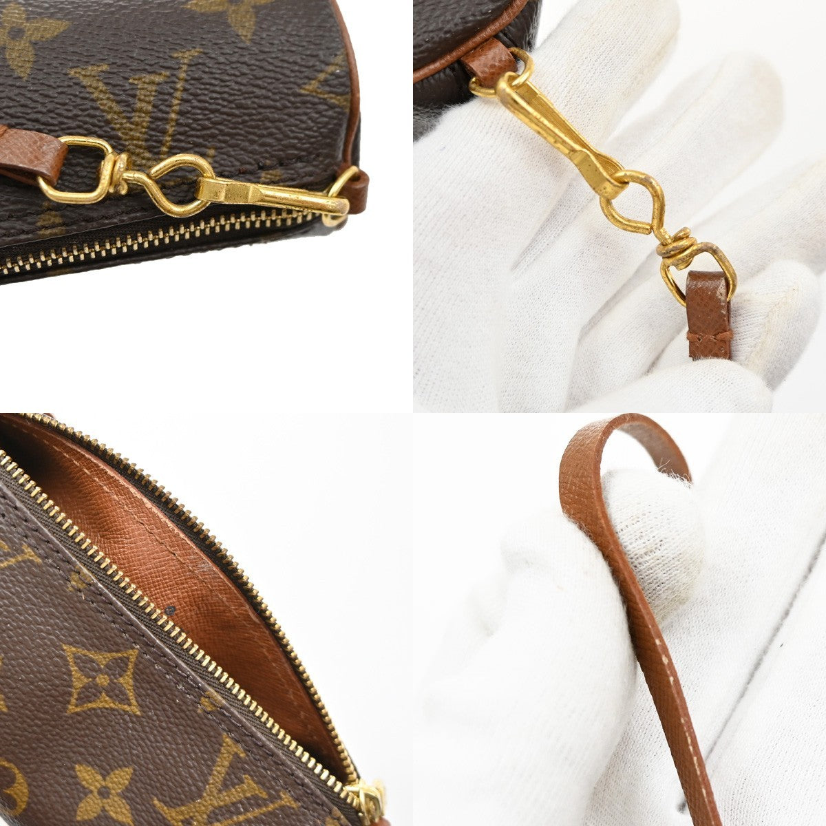 LOUIS VUITTON Mini Papillon Pouch Hand Bag Monogram Brown France 62SA088