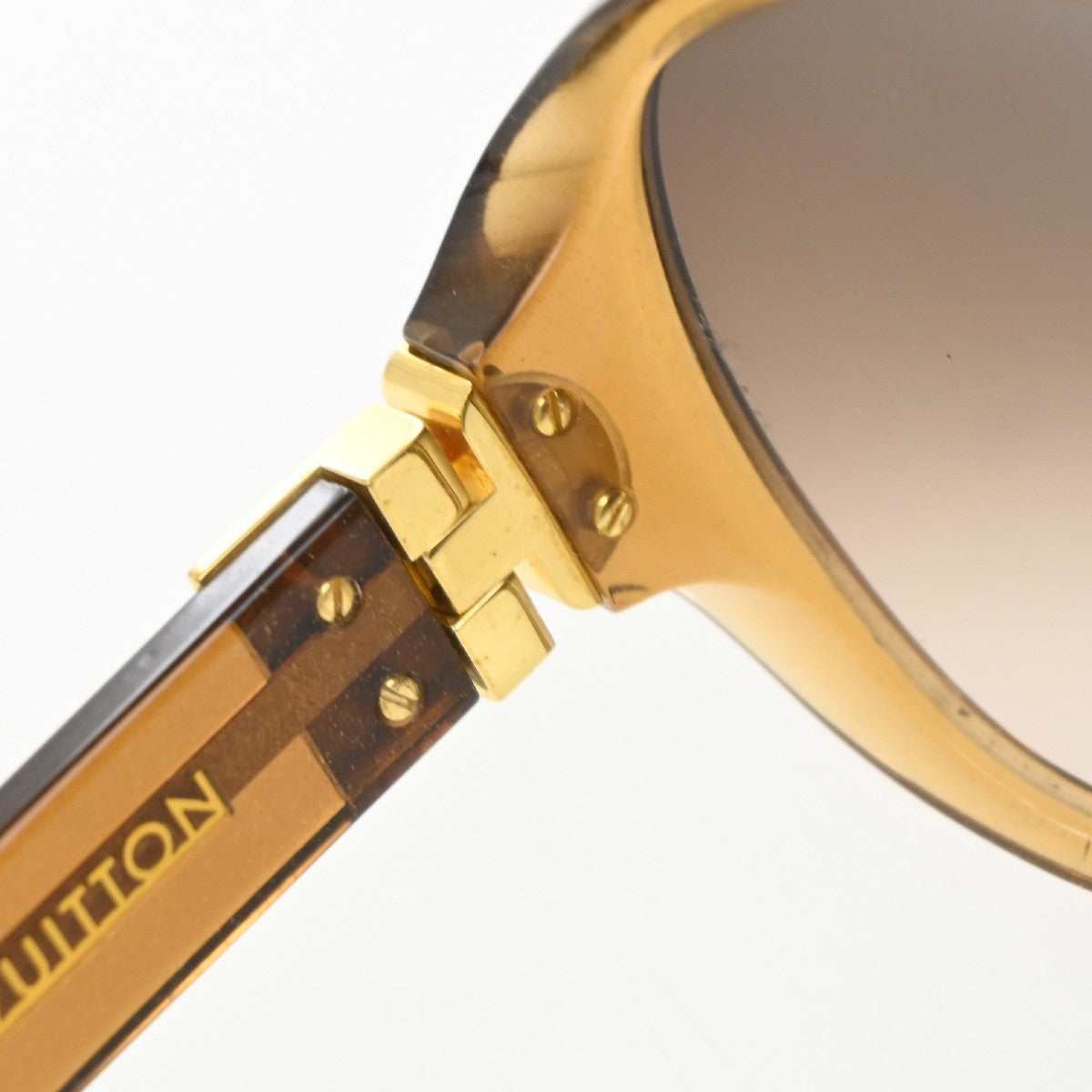 LOUIS VUITTON Glitter Sunglasses Eye Wear Plastic Brown Gold Z0283E 30EG270