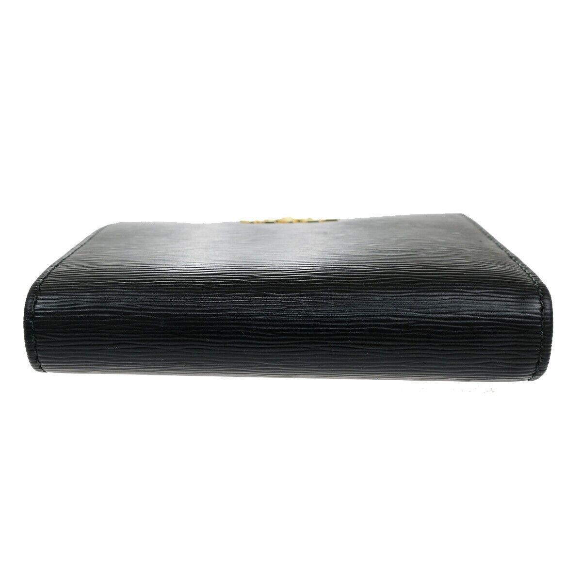 PRADA MILANO Logo Bifold Compact Wallet Vitello Move Leather Black Gold 61ED448