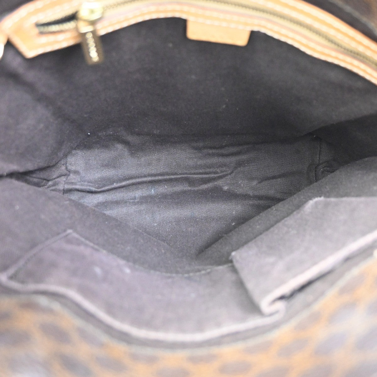 CELINE Macadam Pattern Shoulder Tote Bag Hand Bag PVC Leather Brown 69ZA096