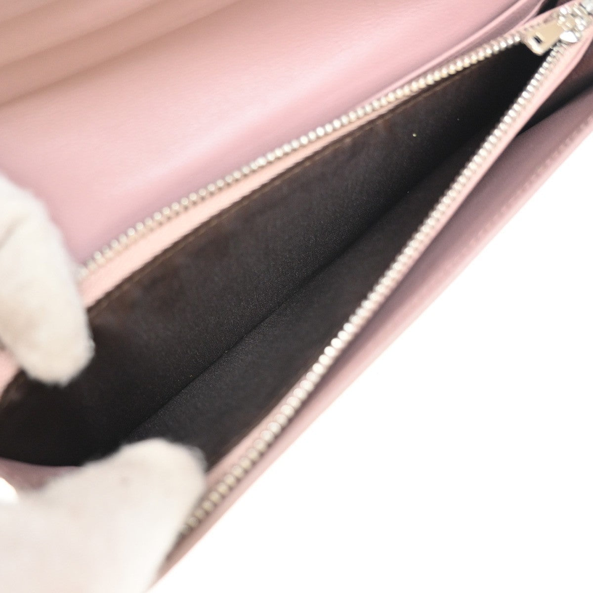 LOEWE Logo Anagram Bifold Long Wallet Leather Pink SHW 64KP387