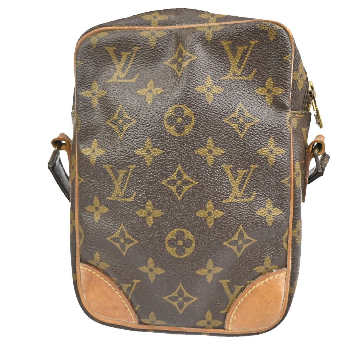 LOUIS VUITTON Danube Shoulder Bag Monogram Leather Brown France M45266 64FA199