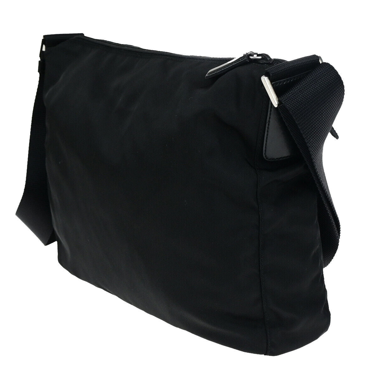 PRADA Logo Tessuto Crossbody Shoulder Bag Nylon Leather Black SHW Italy 91YG555