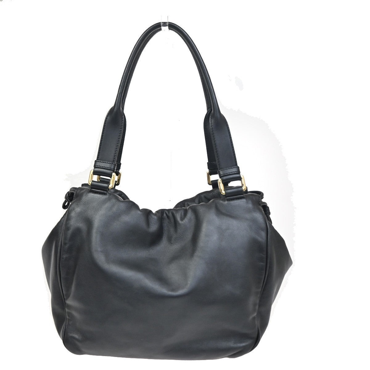 LOEWE ANAGRAM Logo Shoulder Hand Bag Nappa Leather Black GHW Spain 75RL779