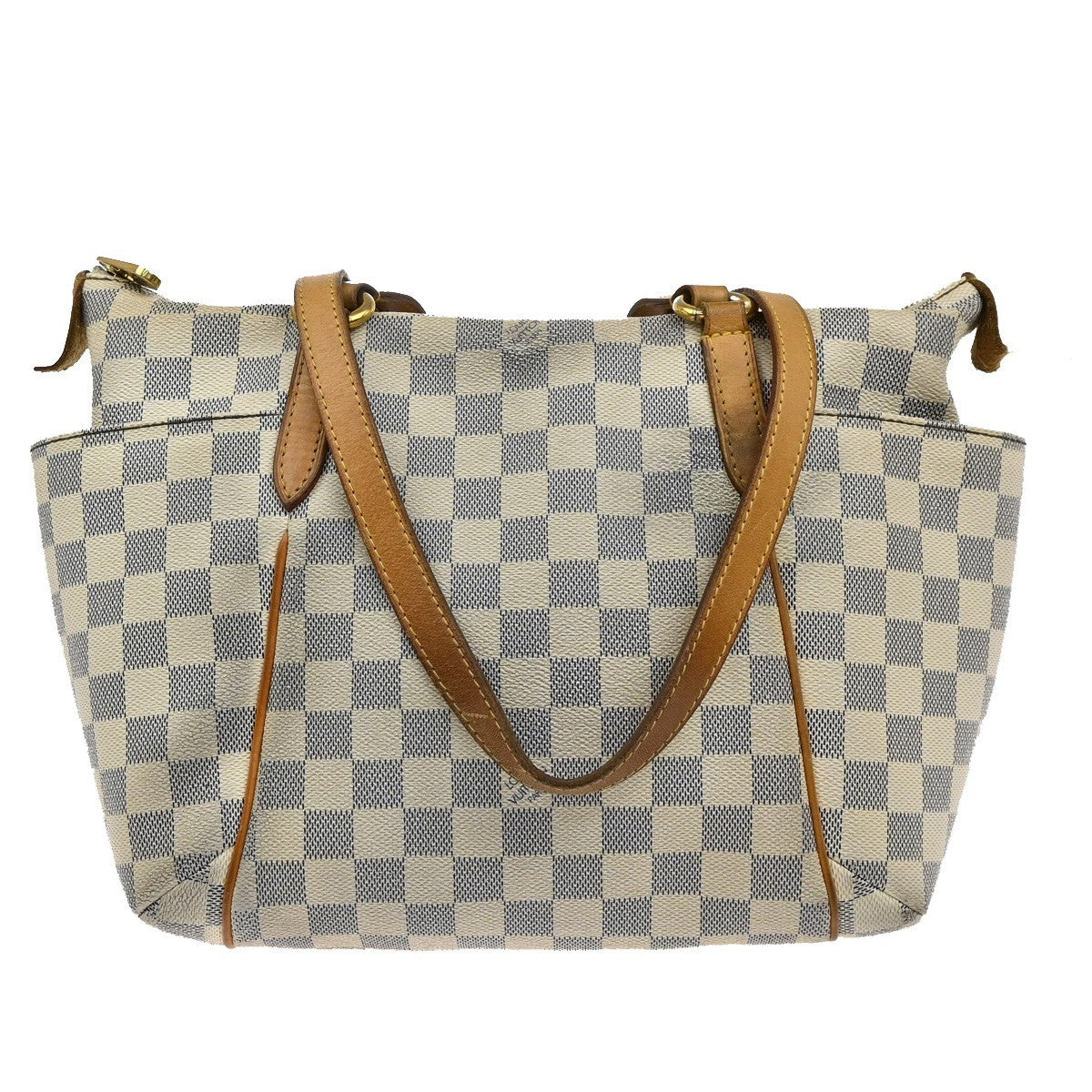 LOUIS VUITTON Totally PM Shoulder Bag Damier Azur Leather White N51261 84KB328