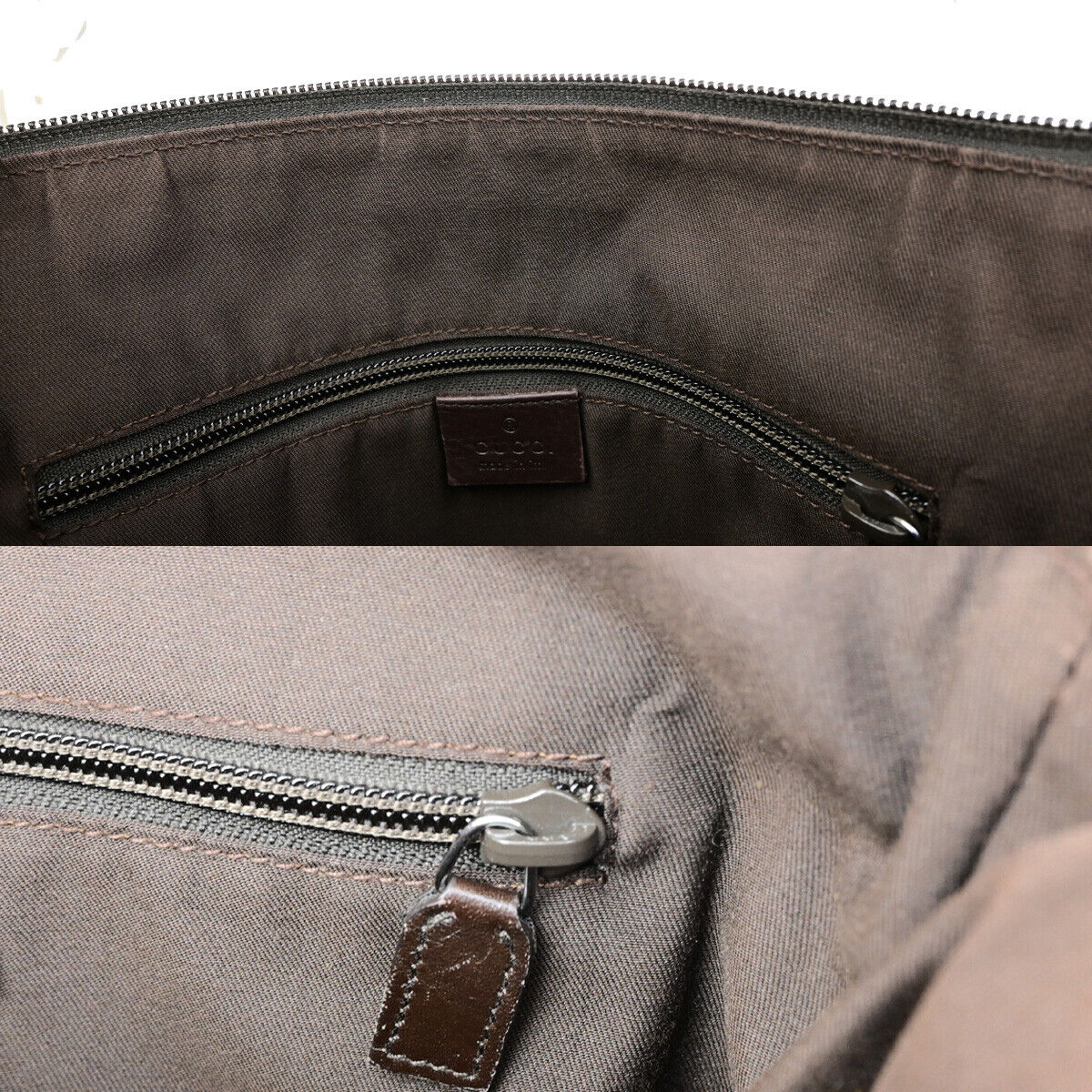 GUCCI Logo GG Pattern Shoulder Bag Canvas Leather Brown Italy 86SJ037