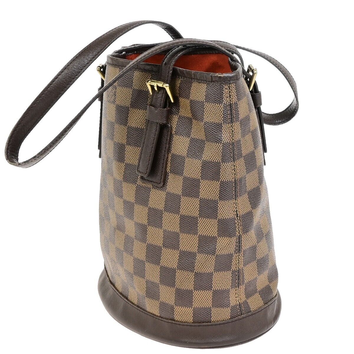 LOUIS VUITTON Marais Shoulder Bag Damier Ebene Leather Brown N42240 84EA283