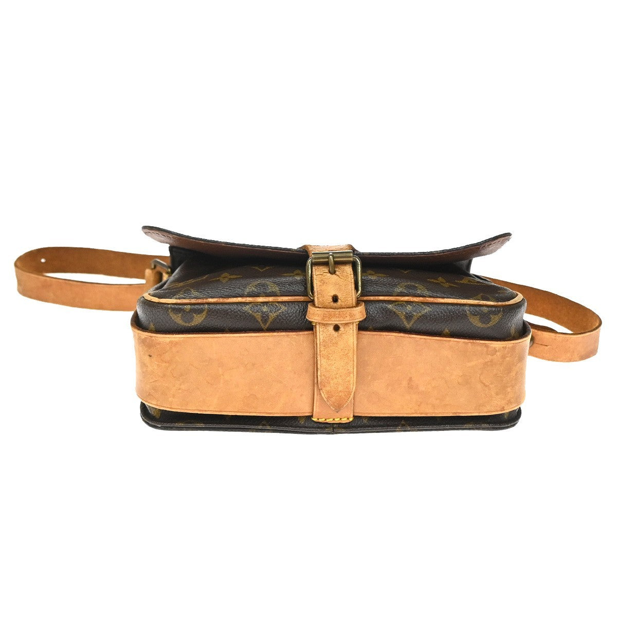 LOUIS VUITTON Cartouchiere MM Shoulder Bag Monogram Leather Brown M51253 32YH991