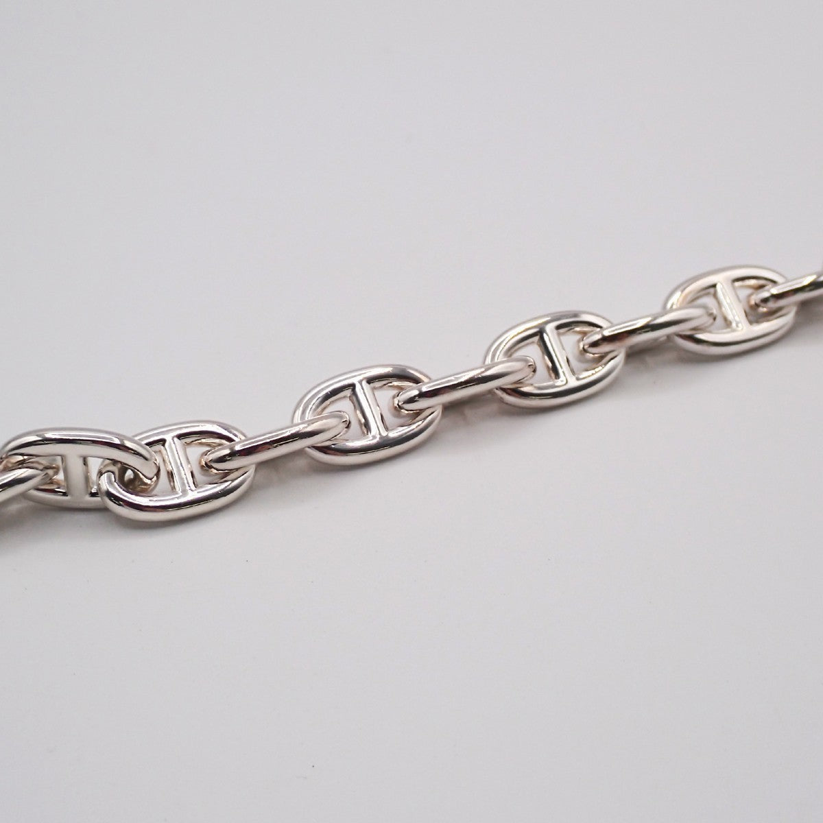 HERMES Logo Chaine D'ancre MM Chain Bracelet  14 Link Silver Ag925 363LC609