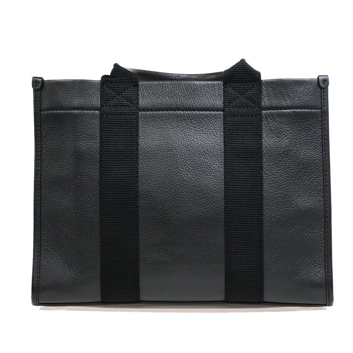 BALENCIAGA Logo Hardware Small Tote Bag Hand Bag Leather Black Italy 18EE102