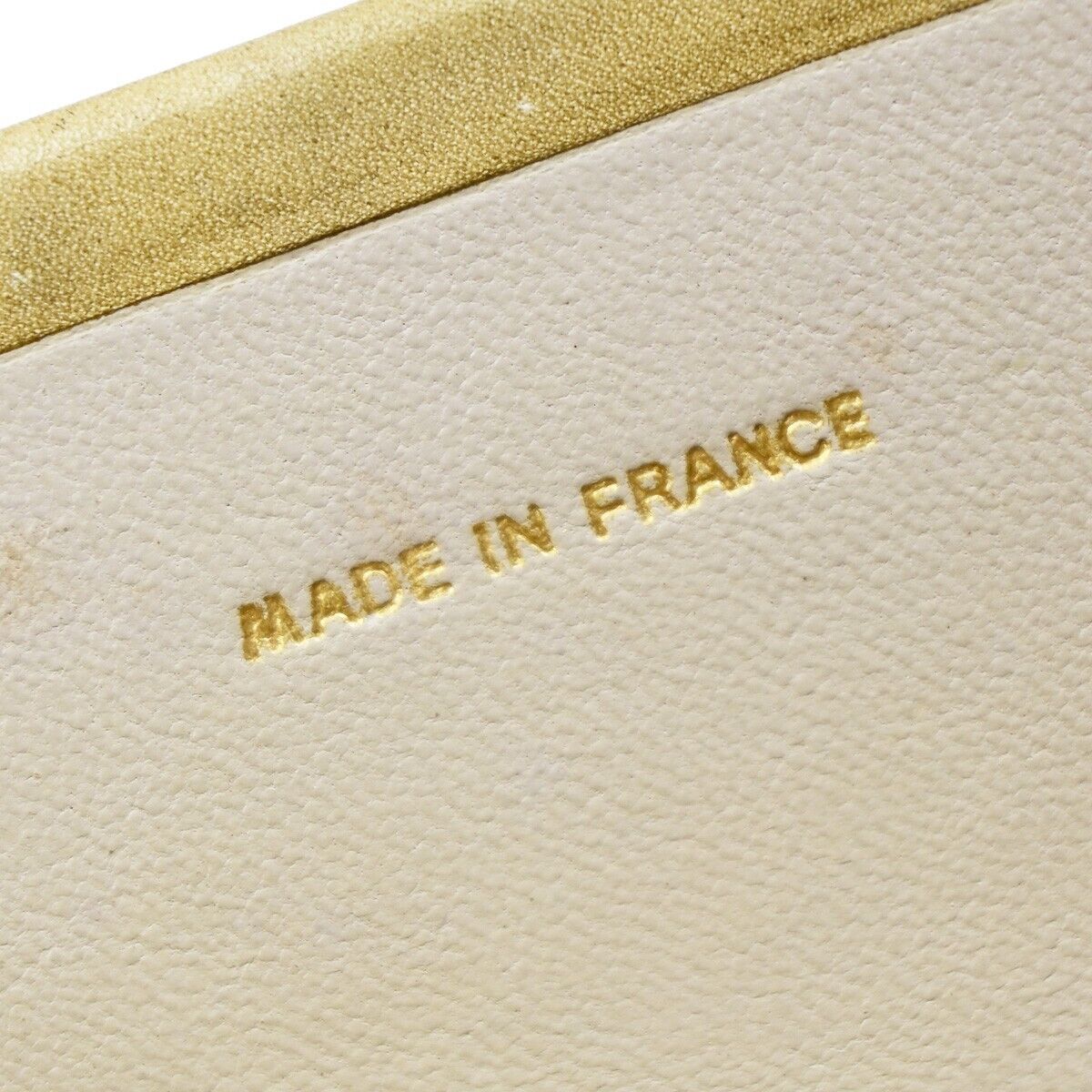 CHANEL CC Logo Chain Shoulder Bag Leather Beige GHW France Vintage 605EB035