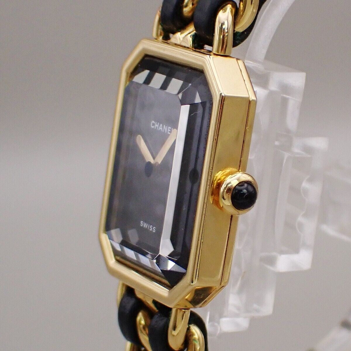 CHANEL Logo Premiere Watch H0001  # L Quartz Gold Plated Leather GHW 670RK948