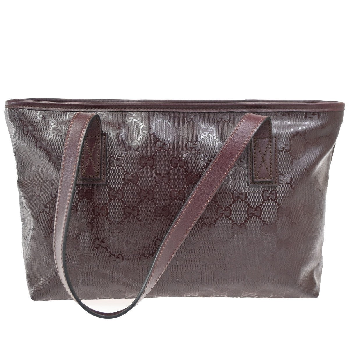 GUCCI GG Pattern Imprime Shoulder Bag PVC  Leather Red Burgundy Italy 39KC078
