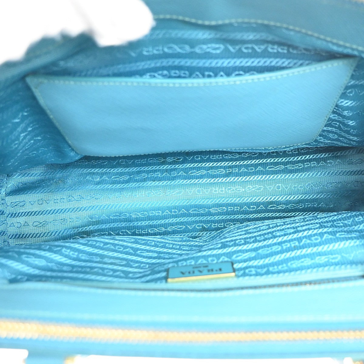 PRADA Galleria 2way Shoulder Hand Bag Saffiano Leather Blue Italy GHW 12KC931