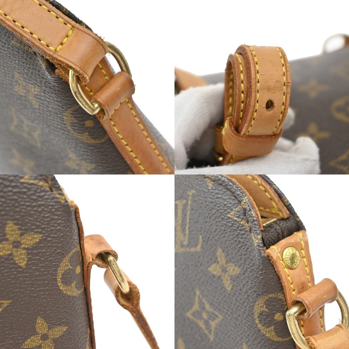 LOUIS VUITTON Logo Drouot Shoulder Bag Monogram Leather Brown M51290 19KB485