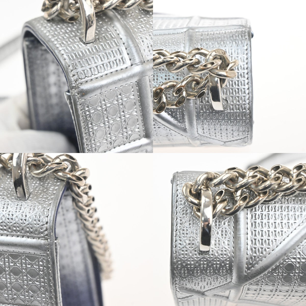 CHRISTIAN DIOR Ombre Diorama Archicannage Chain Shoulder Bag Leather 50RL945
