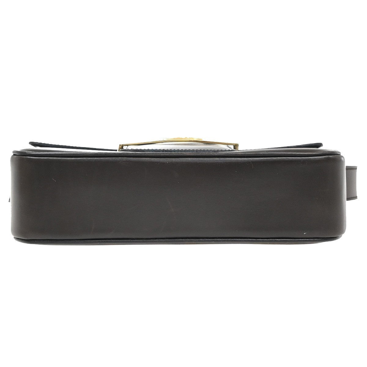 CELINE Horse Carriage Logo Shoulder Bag Leather Brown Gold 32KP193