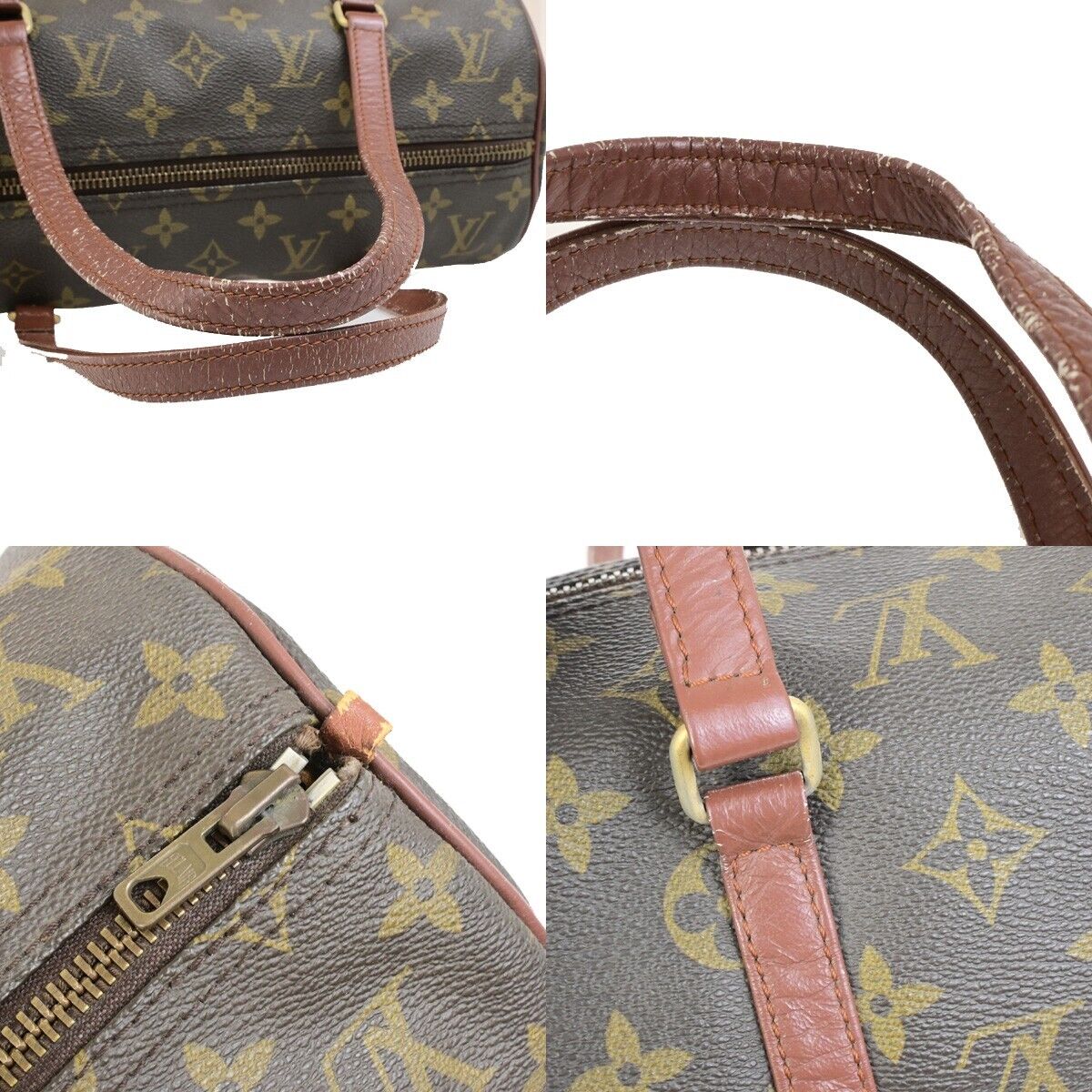 LOUIS VUITTON Logo PAPILLON 30 Hand Bag Monogram Leather Brown M51365 09FB281