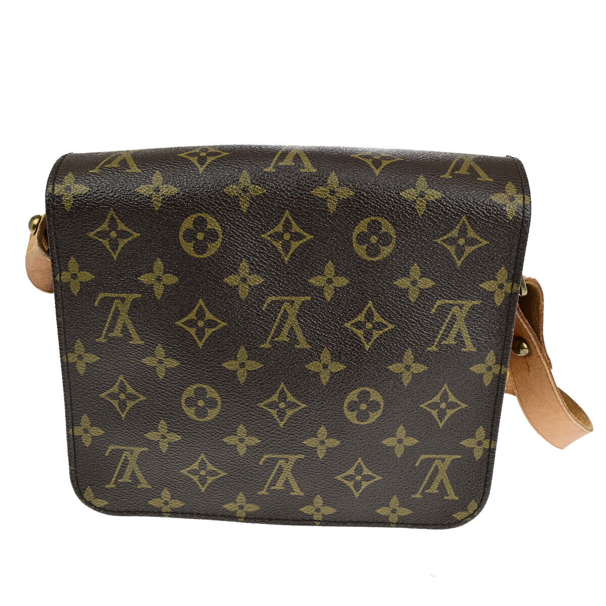 LOUIS VUITTON Cartouchiere MM Shoulder Bag Monogram Leather Brown M51253 34YF498