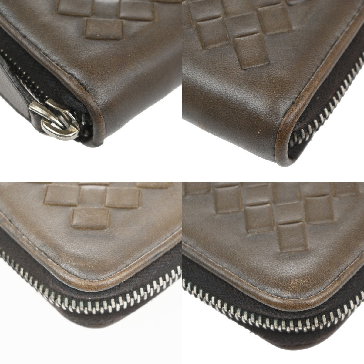 BOTTEGA VENETA Logo Intrecciato Coin Case Wallet Leather Brown Italy 02KD050