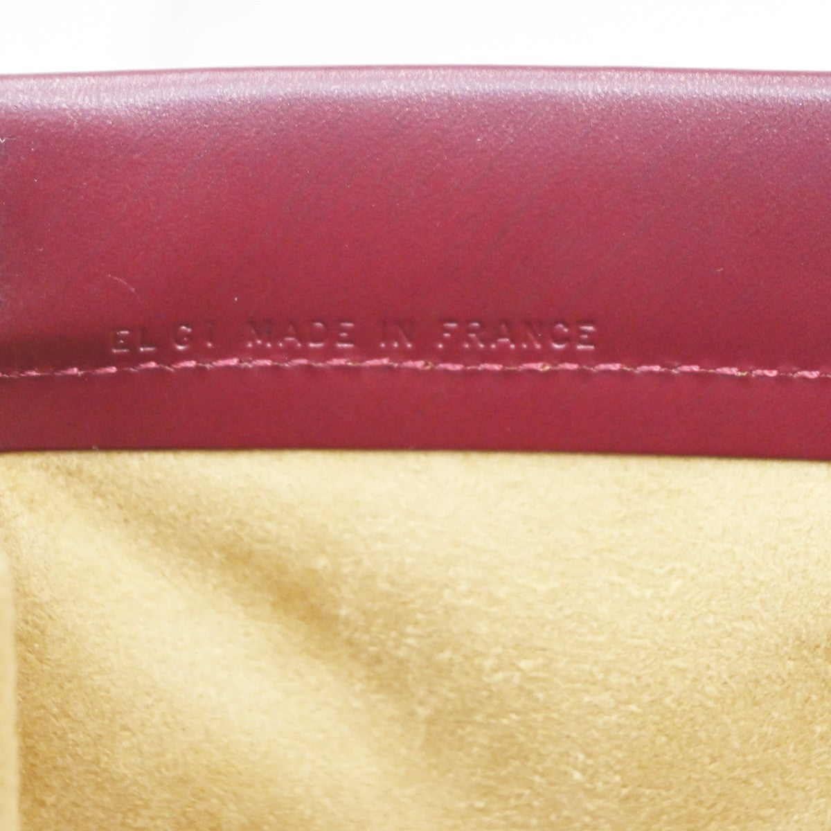 CARTIER Logo Trinity Tricolor Metal Handle Hand Bag Leather Red France 79MA200