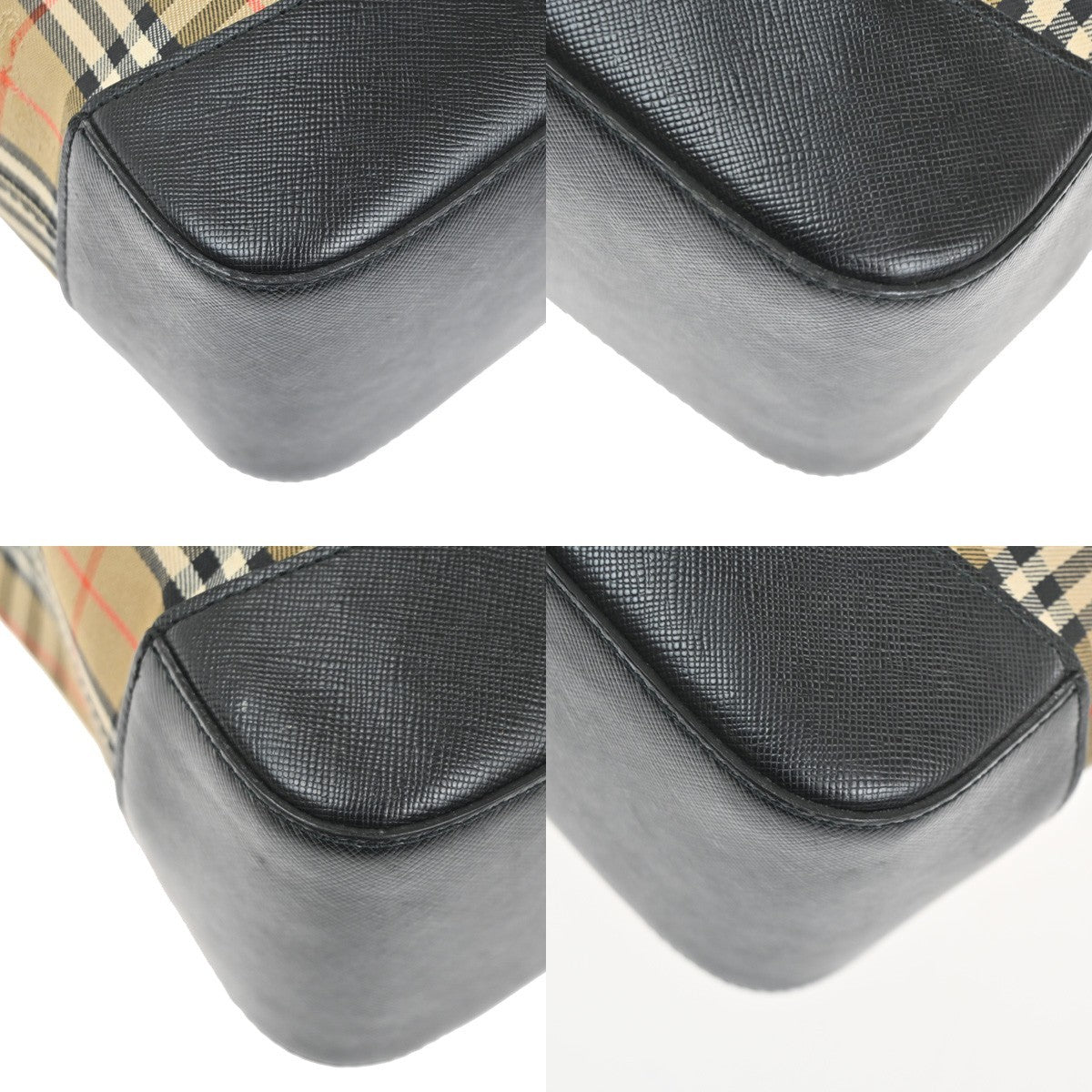 BURBERRY Logo Nova Check Shoulder Tote Bag Canvas Leather Beige Black 31RL707