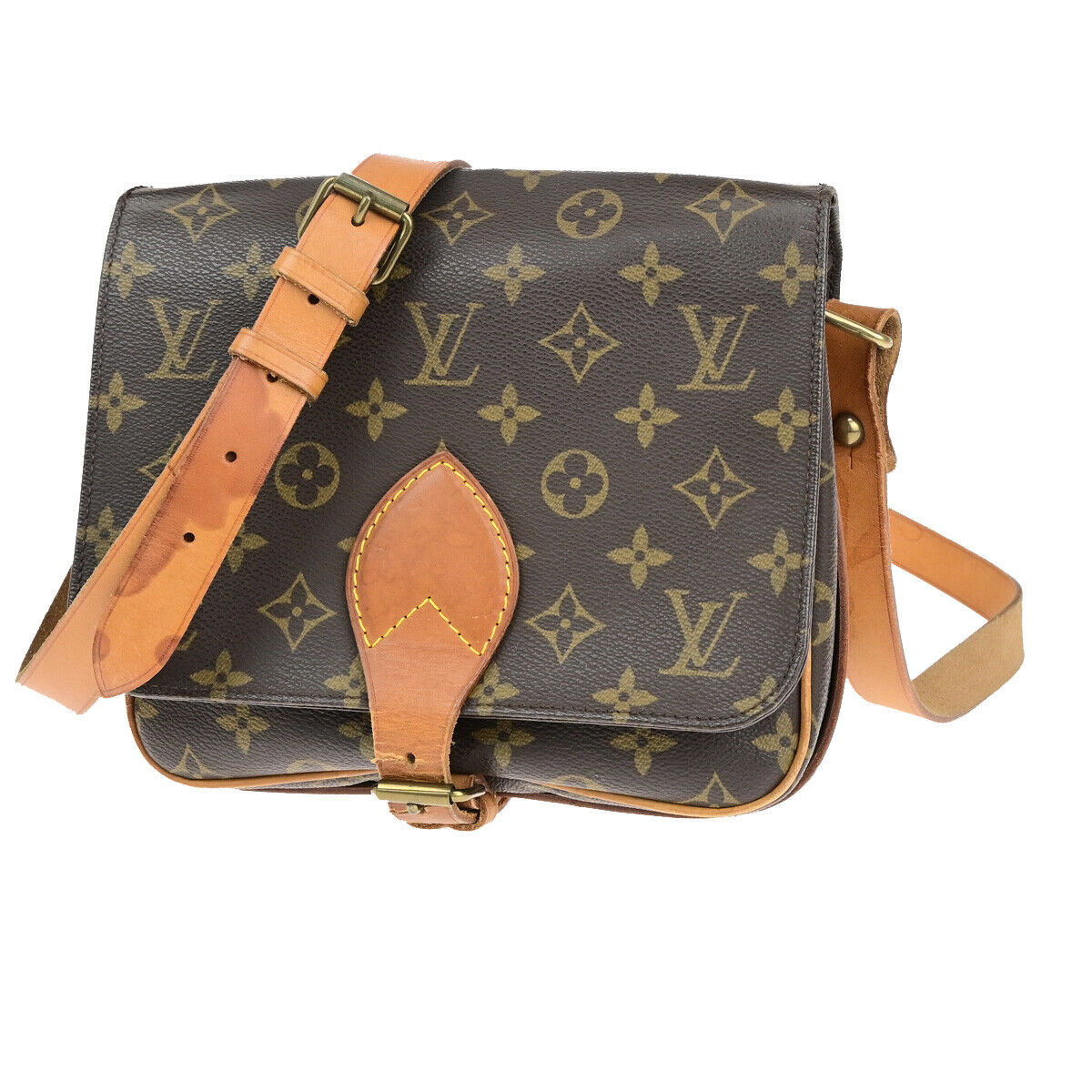 LOUIS VUITTON Cartouchiere MM Shoulder Bag Monogram Leather Brown M51253 62SJ519