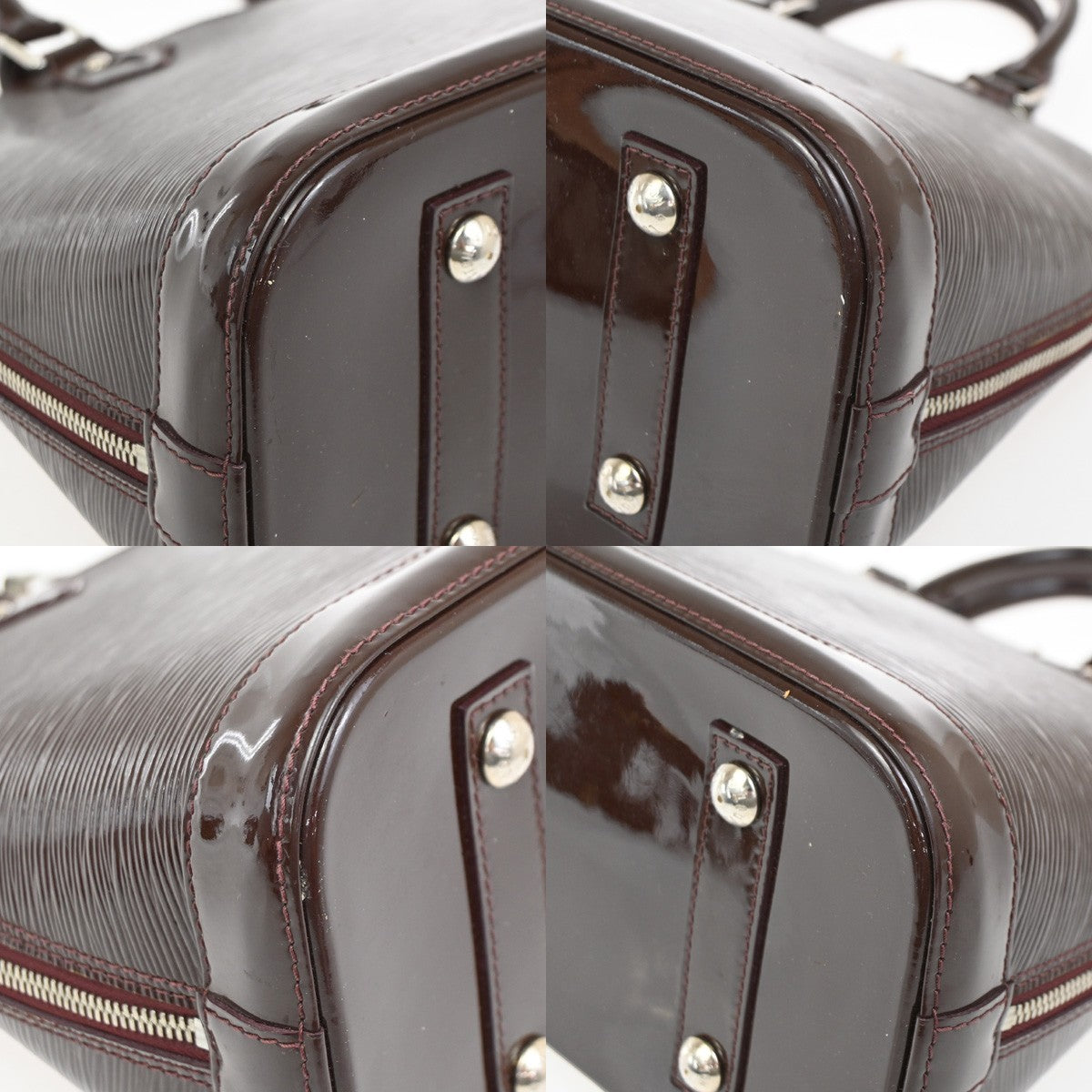 LOUIS VUITTON LV Alma PM Hand Bag Epi Electric Prune Wine Red SHW M40453 75YH856
