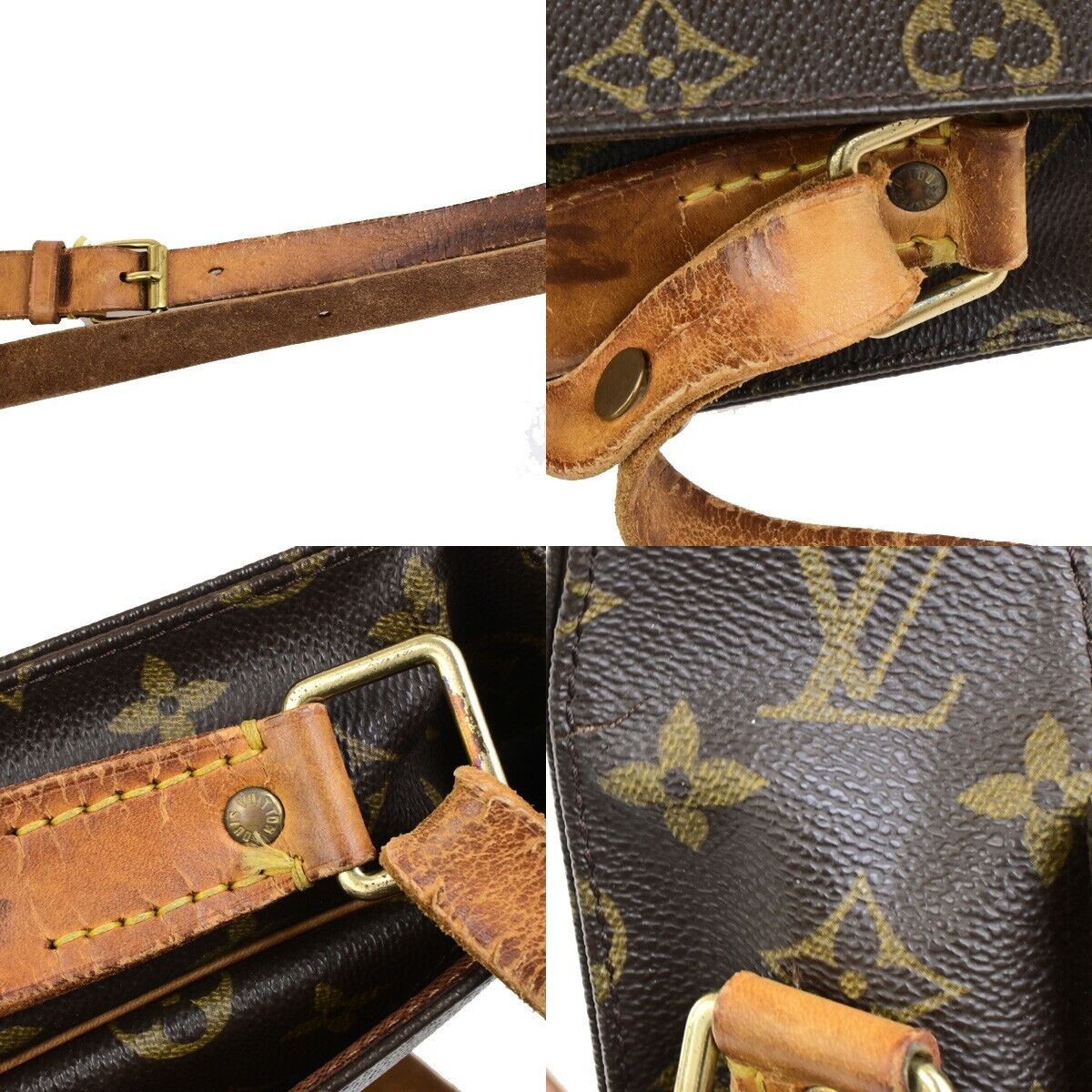 LOUIS VUITTON Cartouchiere GM Shoulder Bag Monogram Leather Brown M51252 61ED503