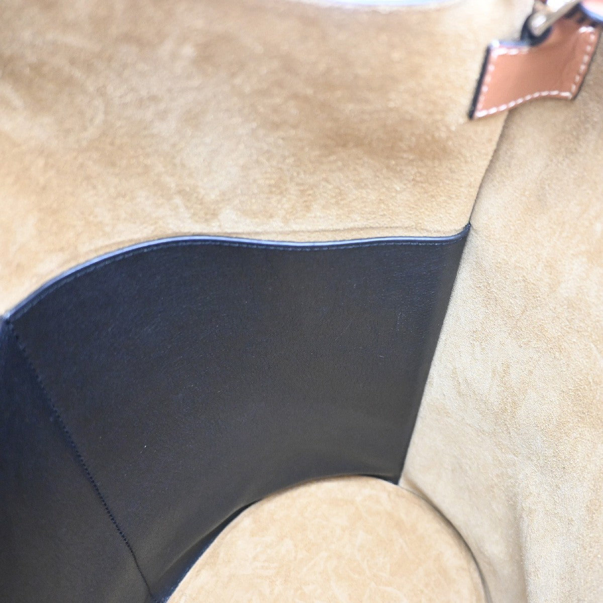 LOEWE Logo Anagram Gate Bucket 2Way Handle Shoulder Bag Leather BK Spain 24RL910