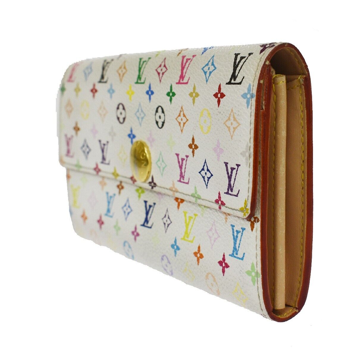 LOUIS VUITTON Long Bifold Wallet Portefeuille Sara multi White M93532 64SH084