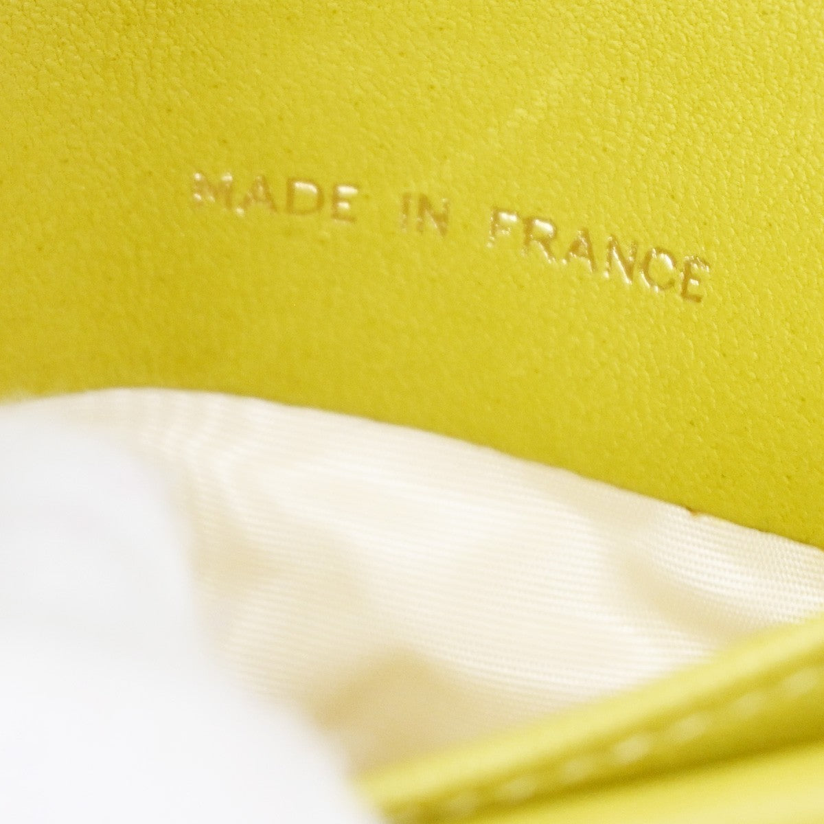 CHANEL CC Bifold Compact Wallet Grained Calfskin Leather Yellow Vintage 66KB511