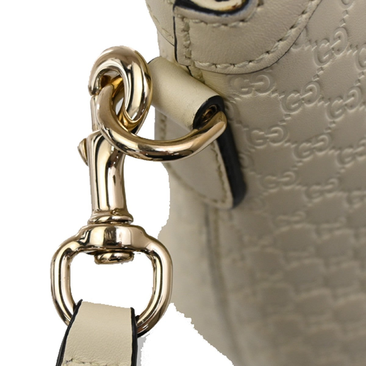 GUCCI Micro GG Guccissima 2Way Shoulder Hand Bag Leather White Italy 23KB342
