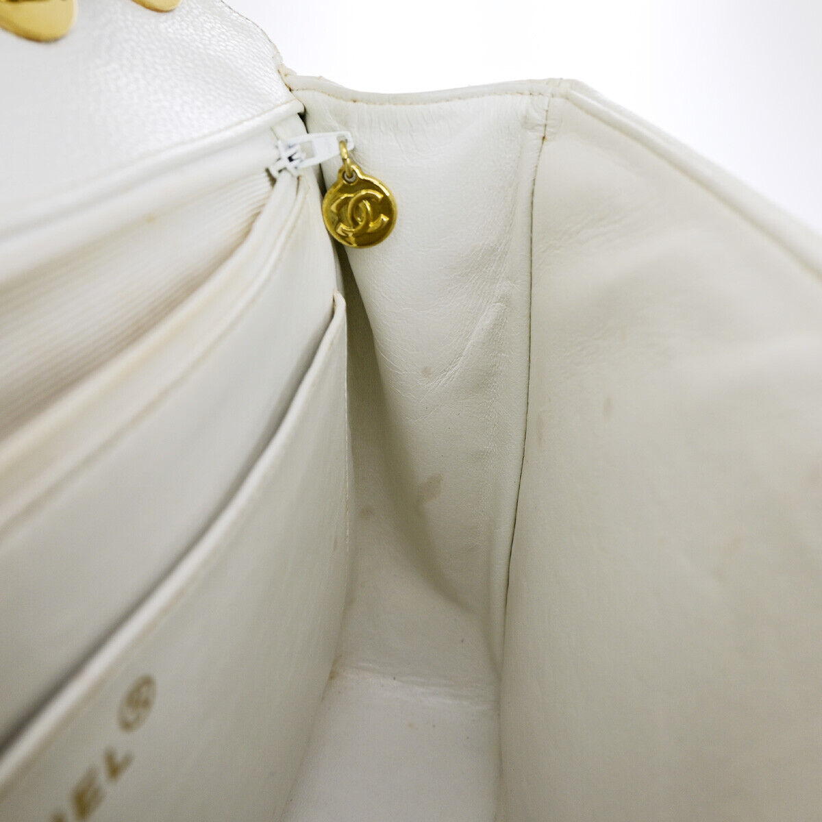 CHANEL CC Bias Stitch 30 Chain Shoulder Bag Grained Calfskin Leather WE 805RK698