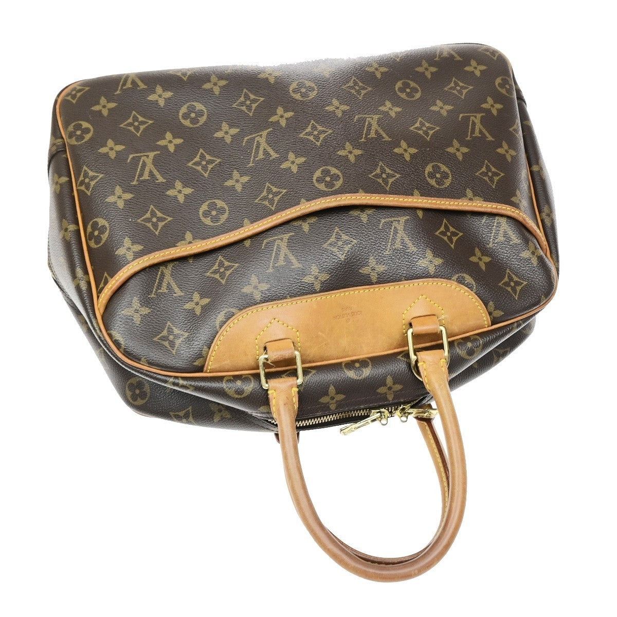 LOUIS VUITTON LV Logo Deauville Hand Bag Monogram Leather Brown M47270 80KD097