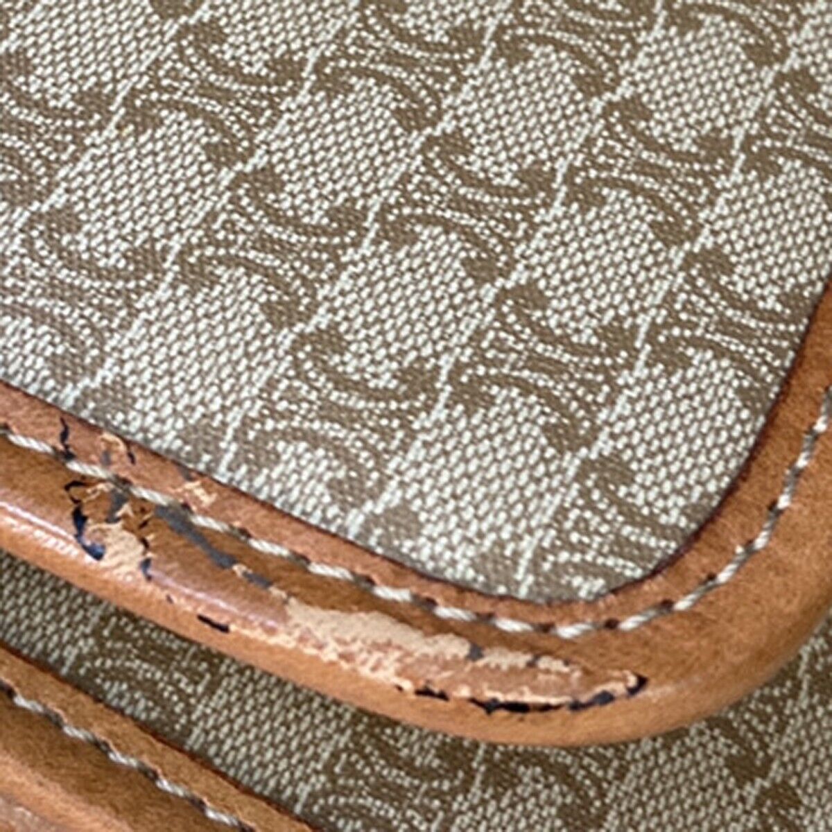 CELINE Macadam Pattern Crossbody 2Way Shoulder Clutch Bag PVC Leather BN 67ED367