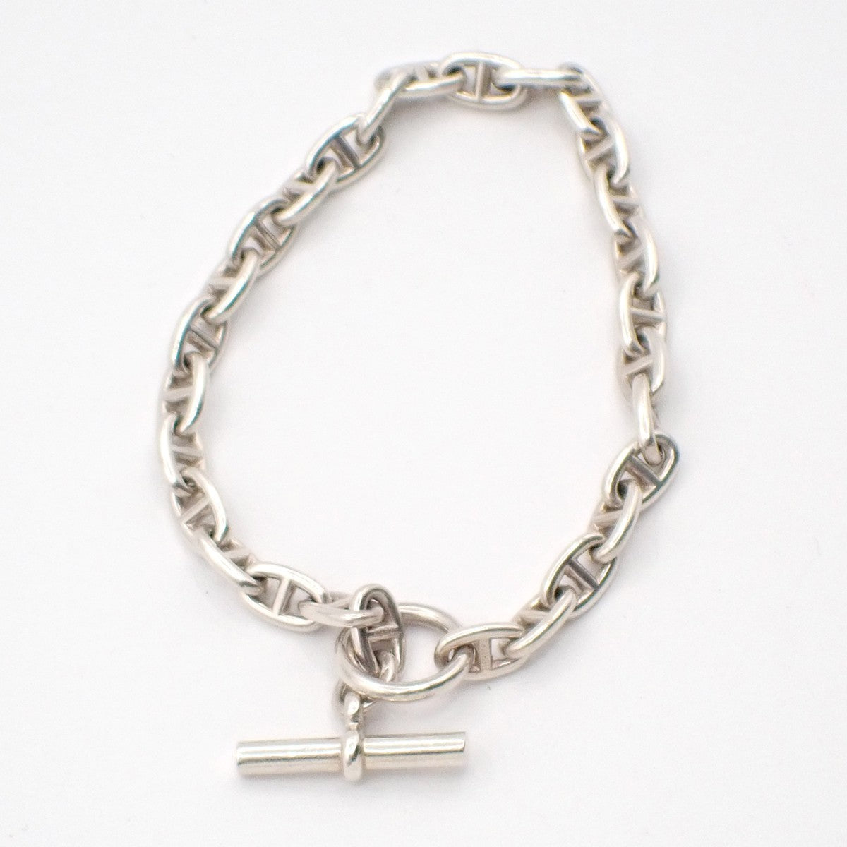 HERMES Logo Chaine D'ancre TPM Chain Bracelet  28 Link Silver Ag925 396LC630