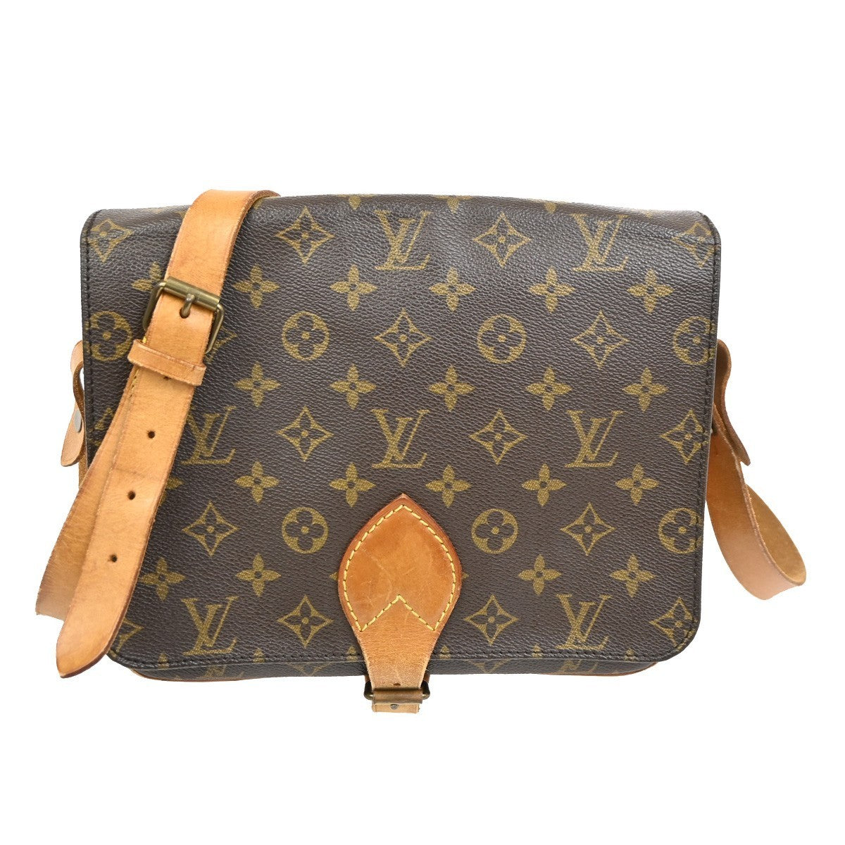 LOUIS VUITTON Cartouchiere GM Shoulder Bag Monogram Leather Brown M51252 83TA350