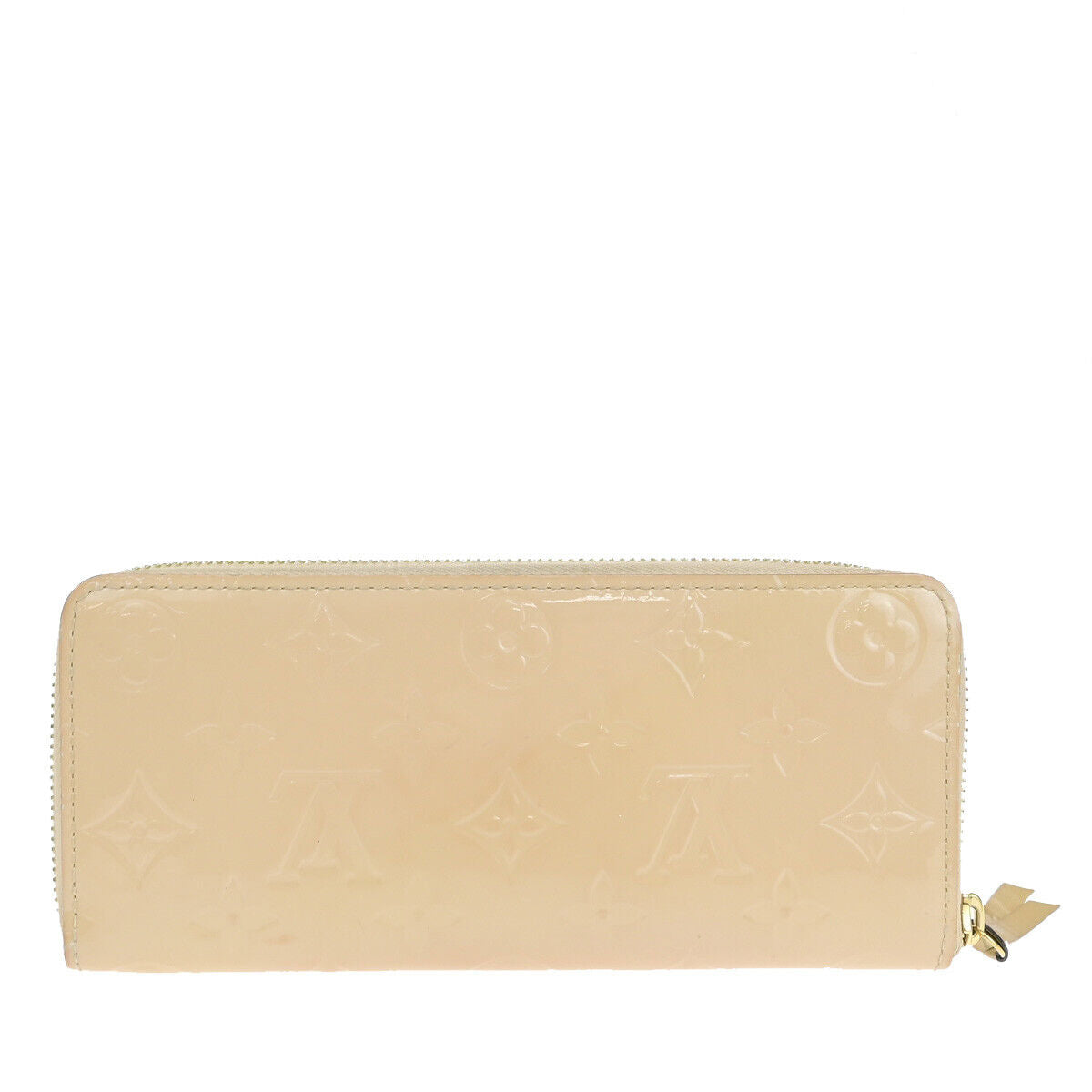 LOUIS VUITTON Clemence Zipper Wallet Monogram Vernis Leather Dune M90923 65YF312