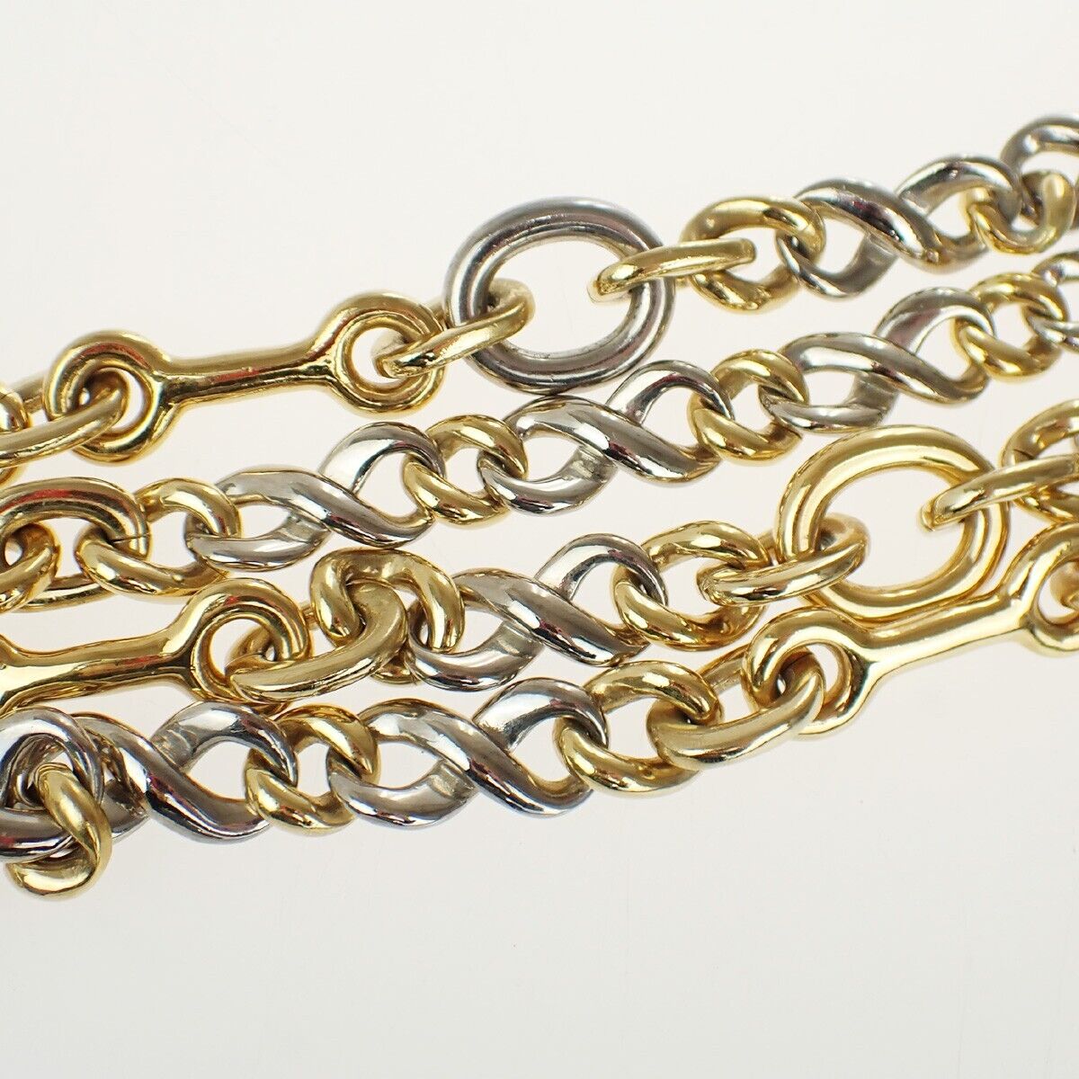 LOUIS VUITTON Logo Chain Long Necklace Gold Silver Italy M62837 87YG573