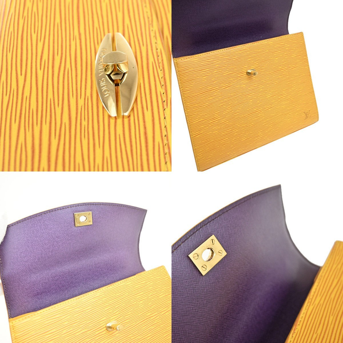 LOUIS VUITTON LV Logo Malesherbes Hand Bag Epi Leather Yellow M52379 82YJ072