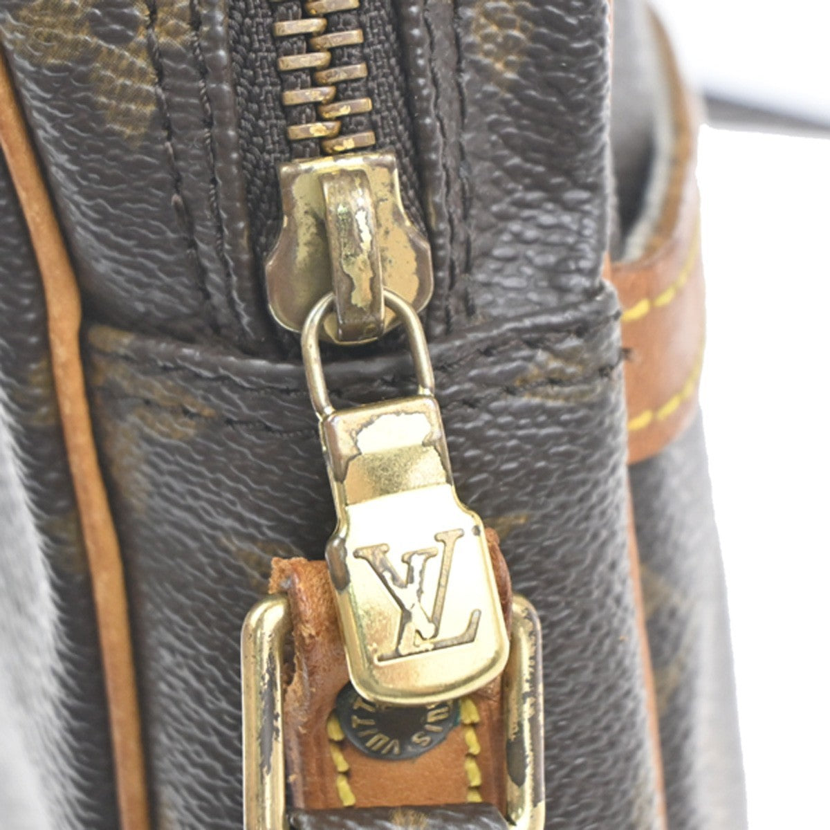 LOUIS VUITTON Danube Shoulder Bag Monogram Leather Brown France M45266 65KC819