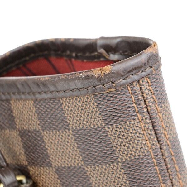 LOUIS VUITTON Neverfull MM Shoulder Bag Damier Ebene Leather BN N51105 73EB748