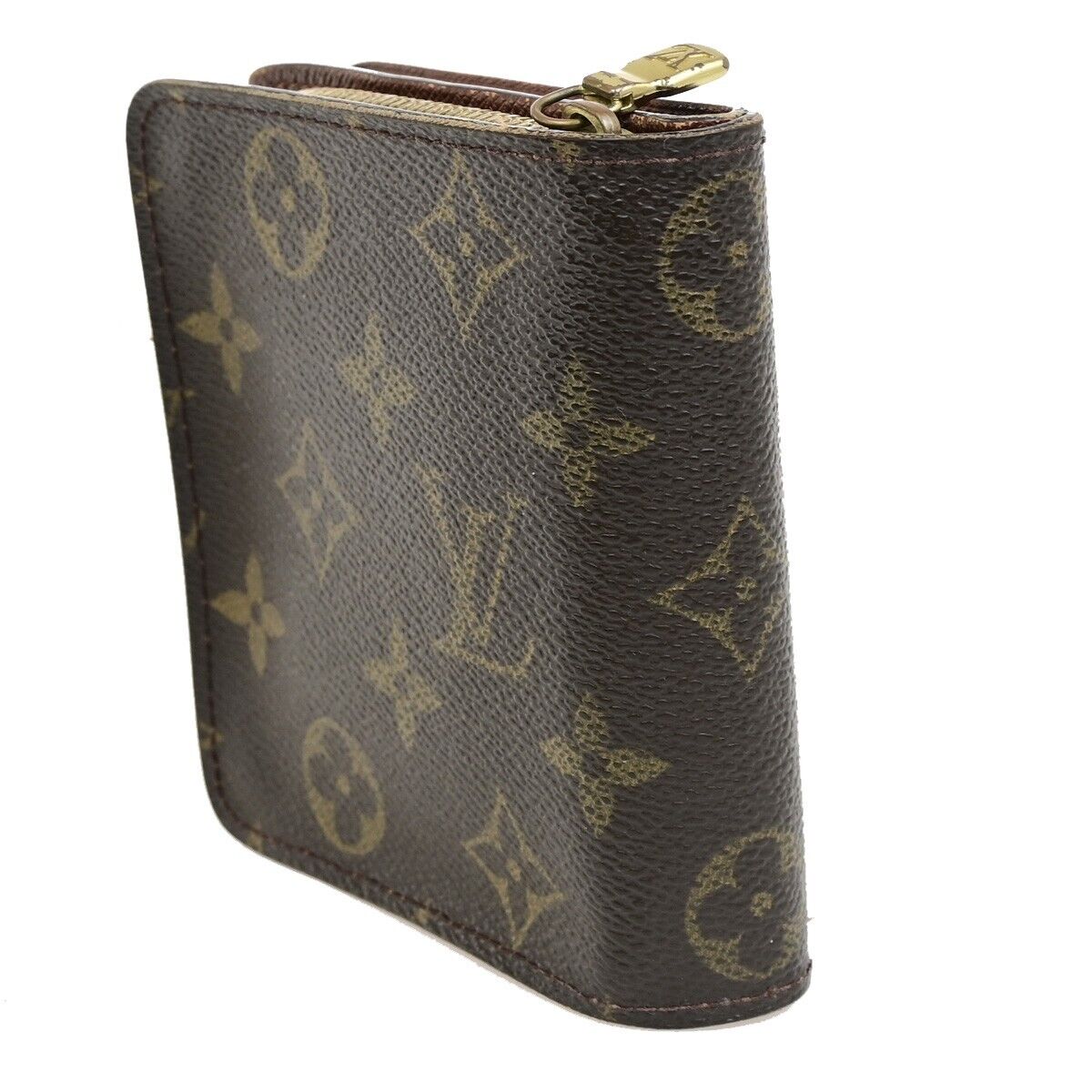 LOUIS VUITTON Compact Zip Bifold Wallet Monogram Leather Brown M61667 02ED910