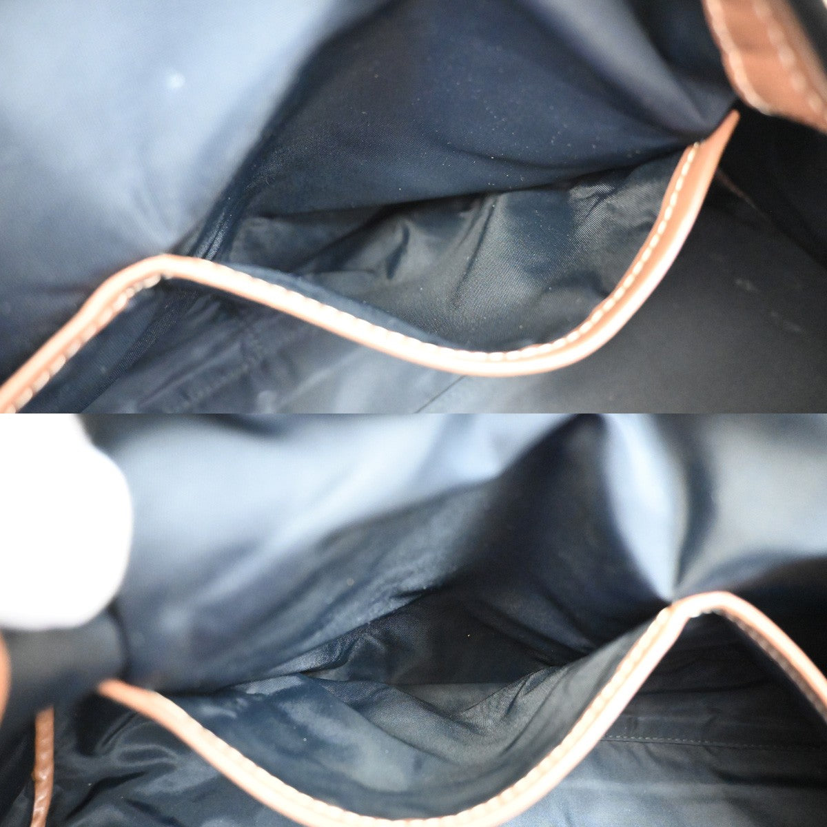 BURBERRY Logo Travel Hand Bag Nylon Leather Brown SHW Italy 69YH285