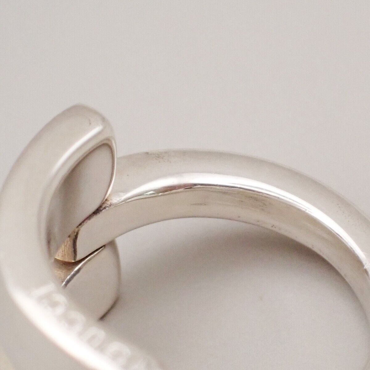GUCCI  Logo Ring Sterling Silver Size JP 9 US 5 Italy Accessory 07YF242