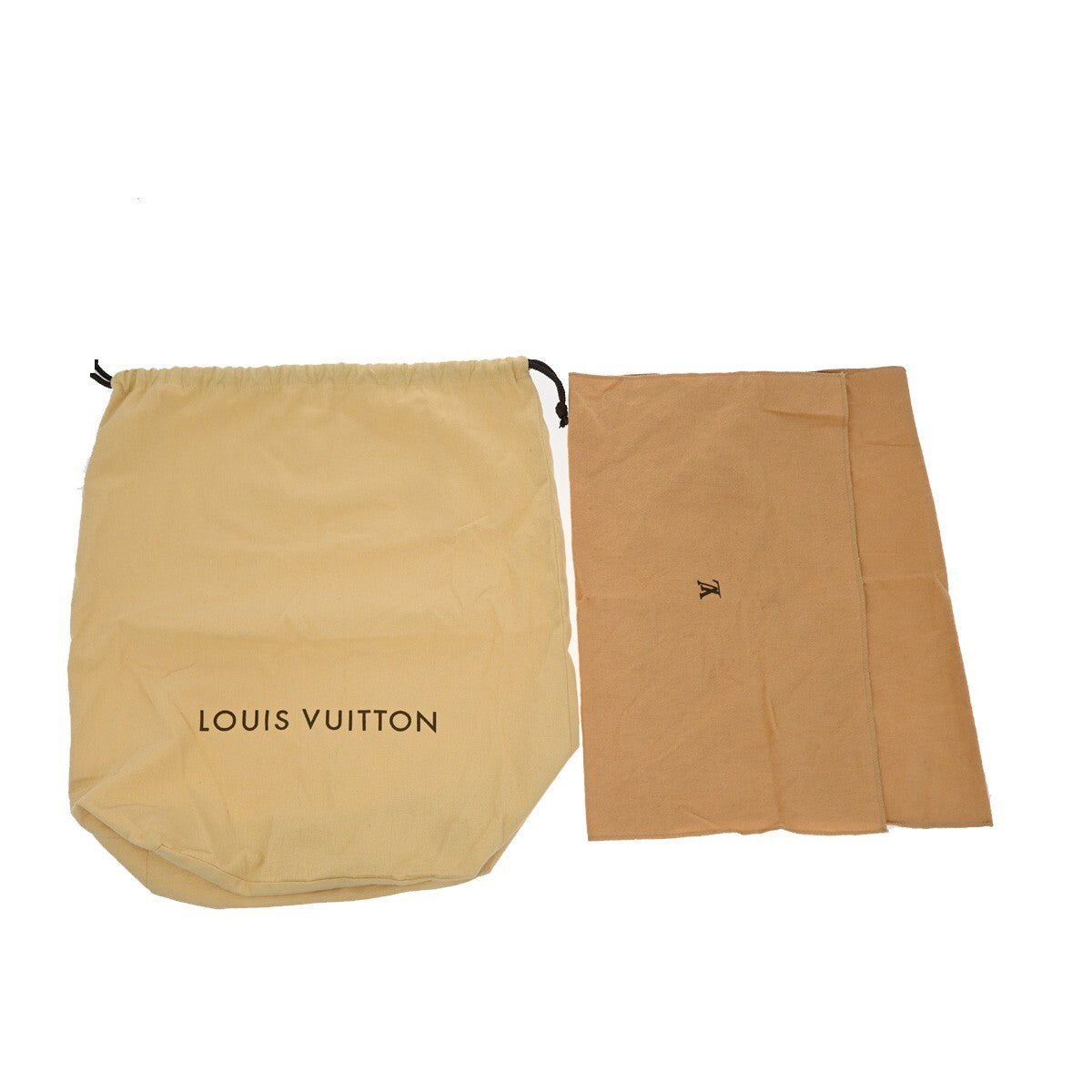 LOUIS VUITTON Logo 10 Set Dust Bag Drawstring Canvas Cotton Beige Brown 09FB551